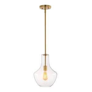JONATHAN Y - 10.5" 1-Light Watts Mid-Century Modern Iron/Glass  Gold/Clear